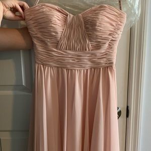 Blush Mori Lee bridesmaid dress